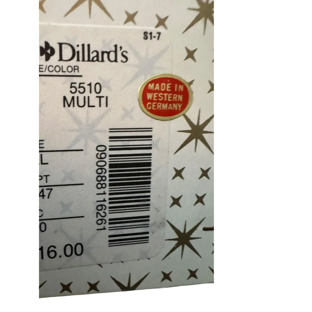Vintage Dillards Glass Christmas‎ Ornaments Made in Western Germany Gold White 4